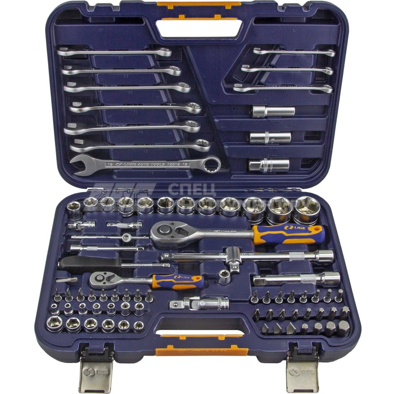 Набор торцевых головок 1/2"&1/4" 6-гранный 83пр., в кейсе LG-S1083 LIGE