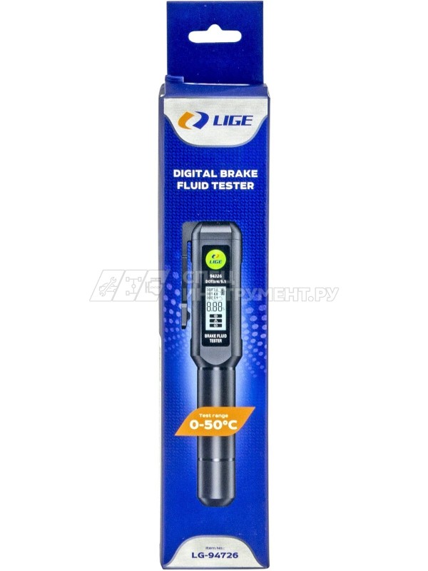 Тестер для тормозной жидкости цифровой (DOT3/DOT4/DOT5.1) (4-30mA, 1-1.5V, 1хААА) LG-94726 LIGE