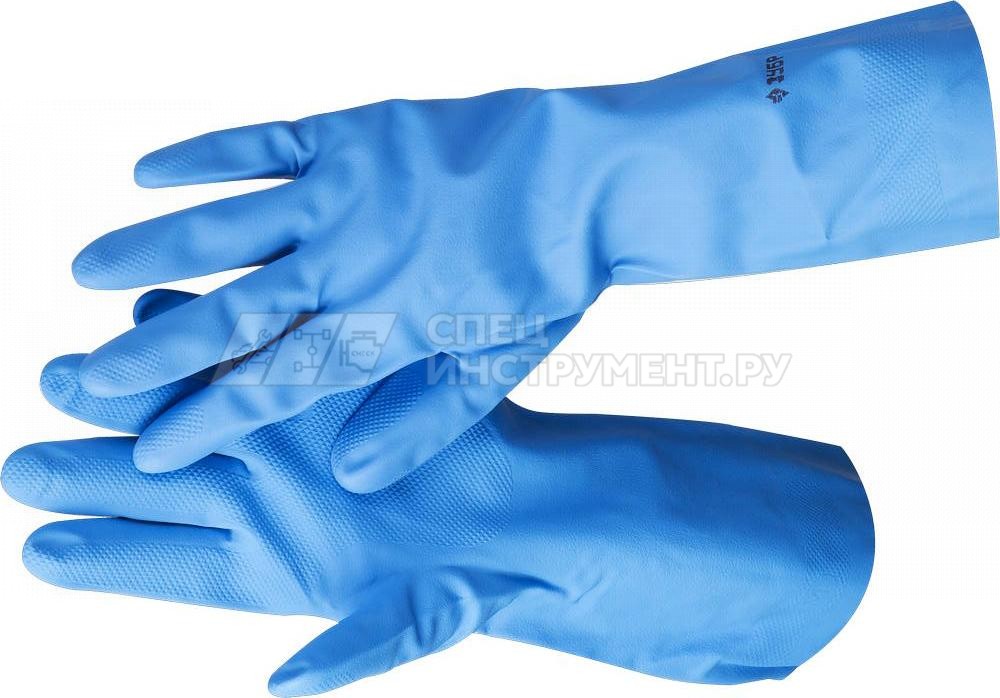Перчатки ЗУБР нитриловые, повышенной прочности, с х/б напылением, размер XL