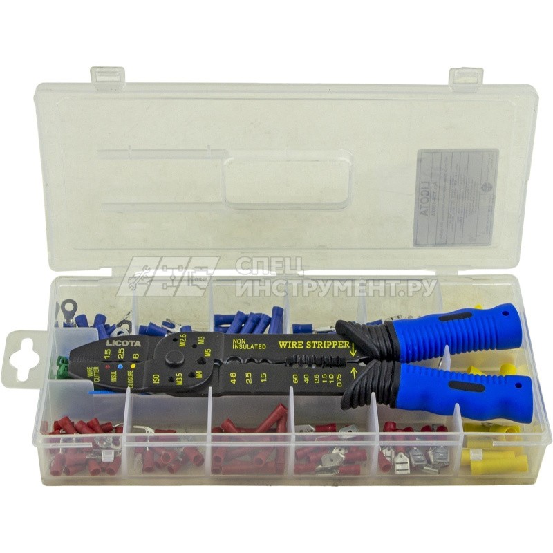 Набор для обжимки с клещами и клеммами 201 предмет