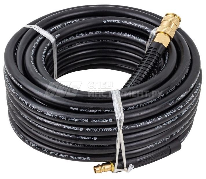 Шланг резиновый воздушный армированный с фитингами 8мм х 15мм х 15м