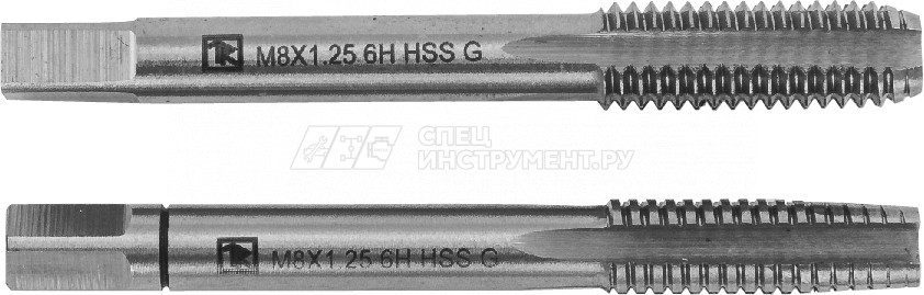 Набор метчиков T-COMBO двухпроходных ручных универсальных М12х1.25, HSS-G, 2 шт.
