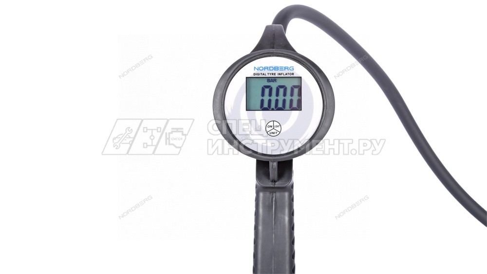 Пистолет профессиональный для подкачки колес, цифровой, обрезиненный, для грузовых авто