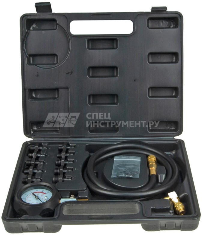 Тестер давления масла в наборе с резьбовыми адаптерами 13пр., LG-14724 LIGE