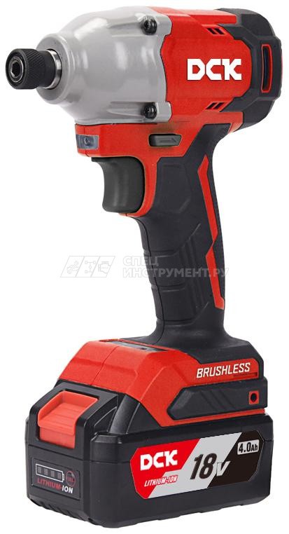Гайковерт аккум ударный бесщеточный DCK KDPL03-14 2*4А/ч, HEX-impact, 180Нм, 2 скорости, подсветка.