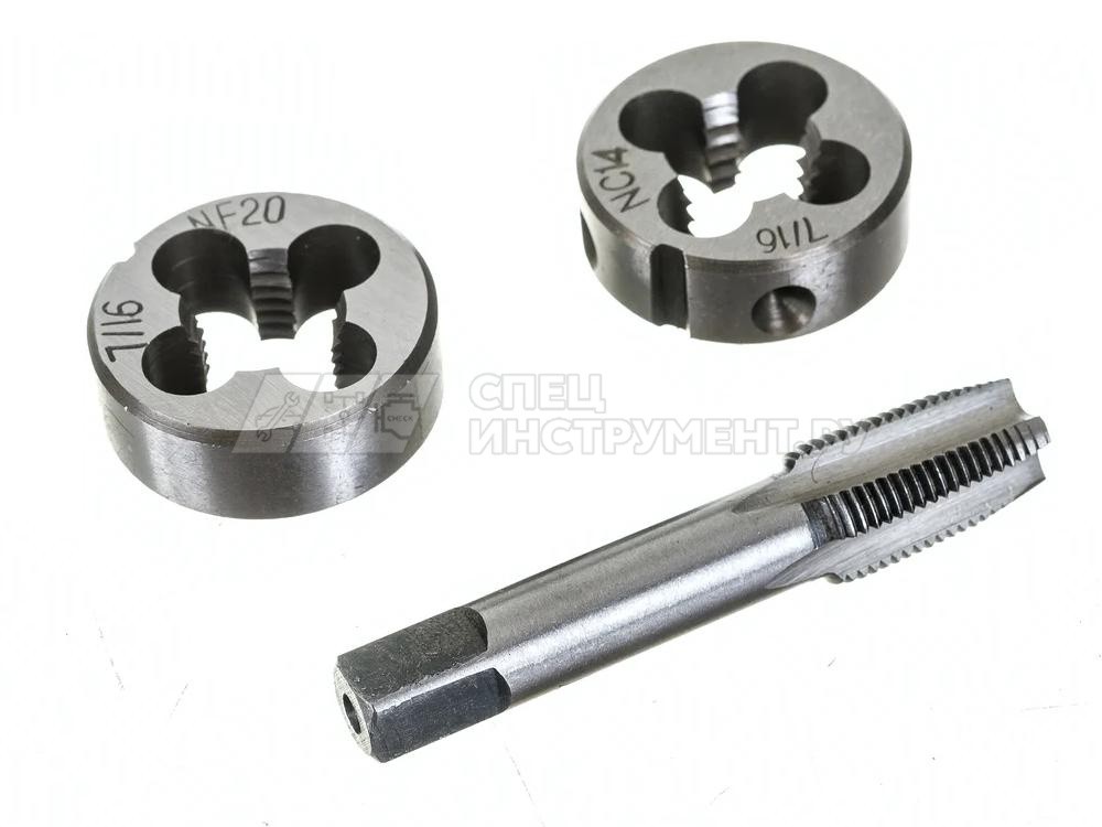 Набор метчиков и плашек ER-00603:метрический и дюймовый 60пр. ЭВРИКА