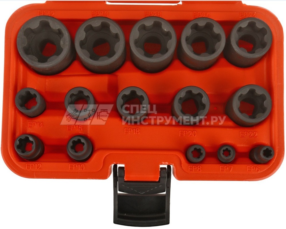 Набор головок торцевых Torx Plus EP6-EP32, 15пр. JTC-7006