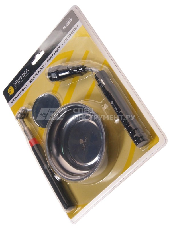 Набор ER-53043 зеркало телескоп. круглое, 50 мм./магнит телескоп. с подсветкой до 2,2 кг., поддон магнитный ЭВРИКА