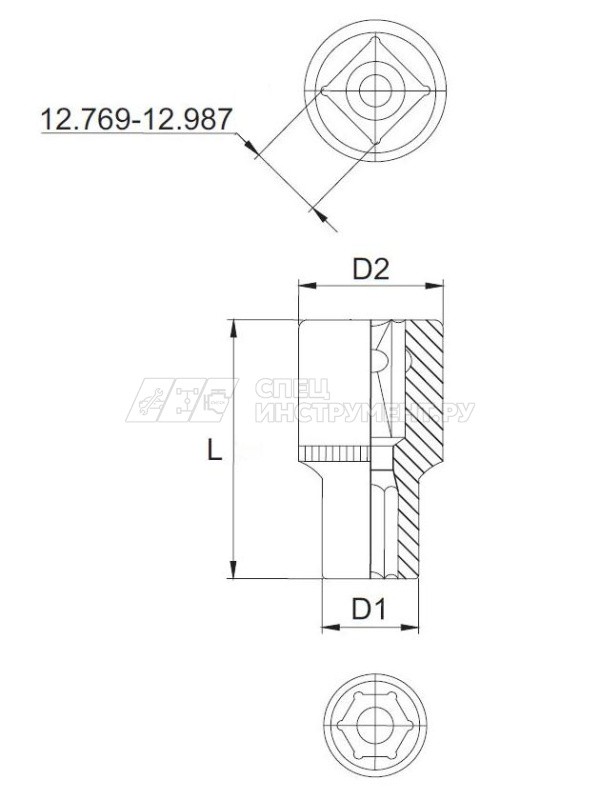 S12S1117 Головка торцевая 3/8" DR, 17 мм