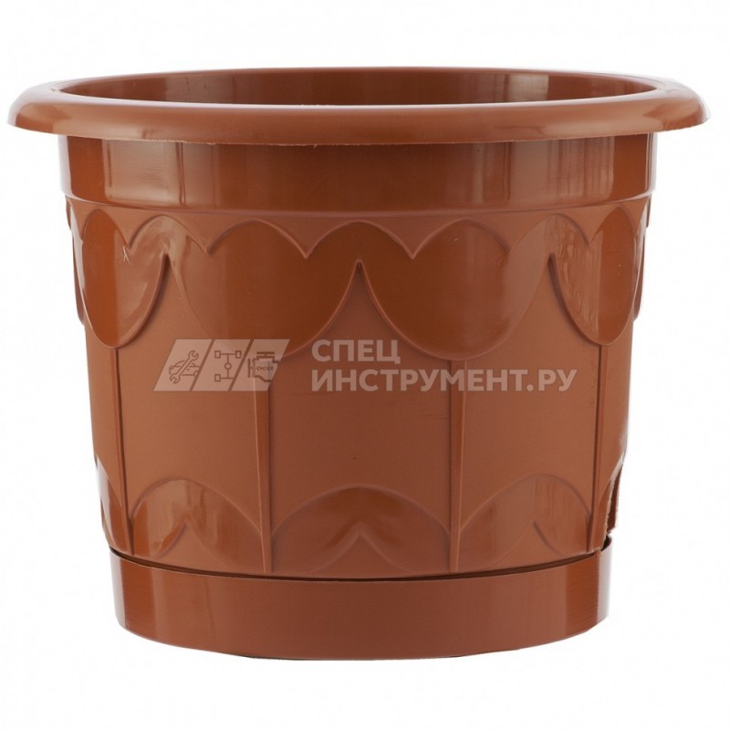Горшок Тюльпан с поддоном, терракотовый, 2,9 л