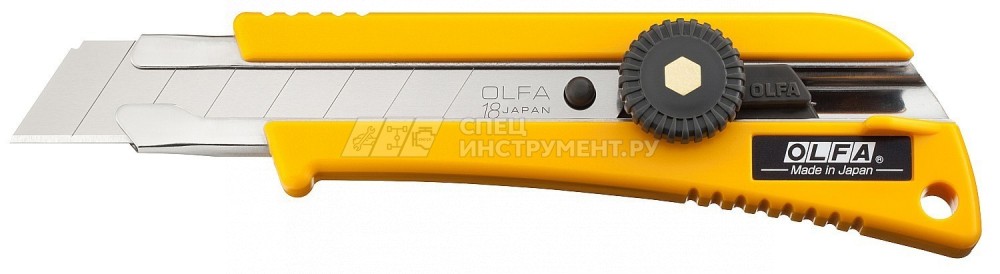 Нож OLFA с выдвижным лезвием эргономичный с резиновыми накладками, 18мм