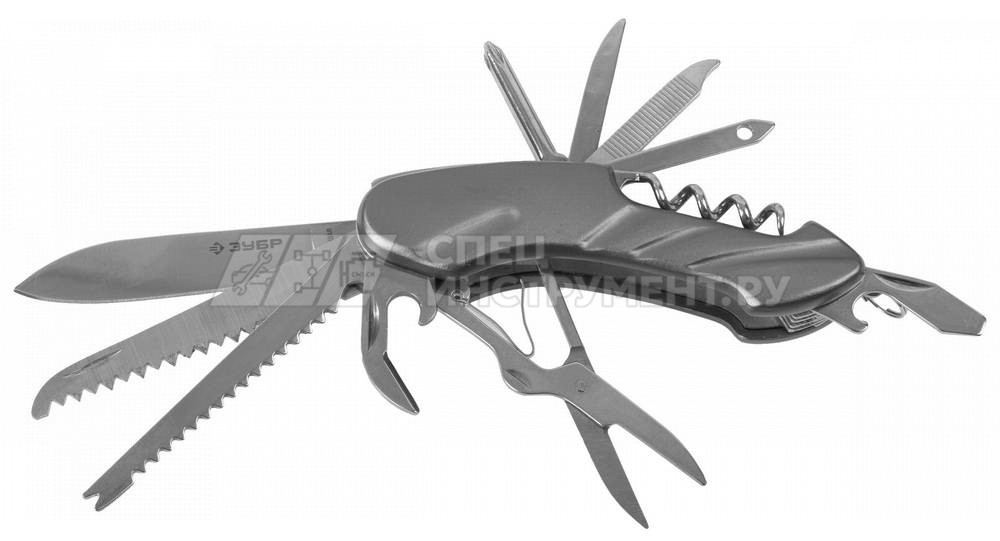 Нож ЗУБР "МАСТЕР" складной многофункциональный, "12 в 1", металлическая рукоятка