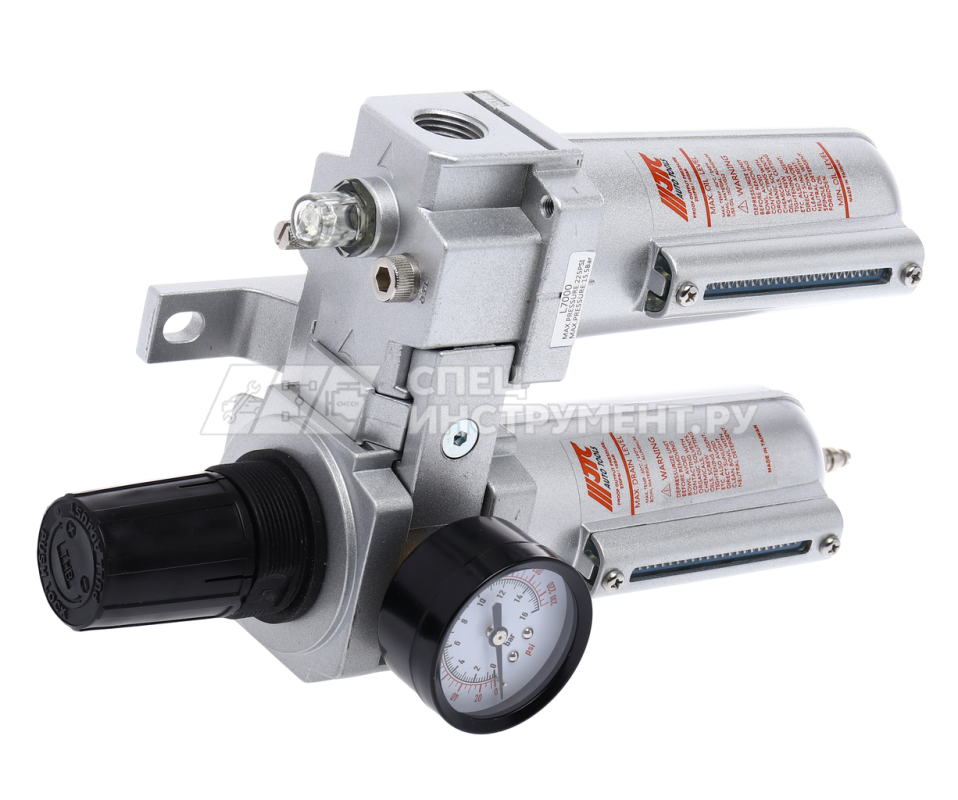 Блок подготовки воздуха (лубрикатор+осушитель) 1/2” с металл. переключателем, макс.давление 285 PSI(16 Bar), 4000 л/мин, 5~60℃ JTC