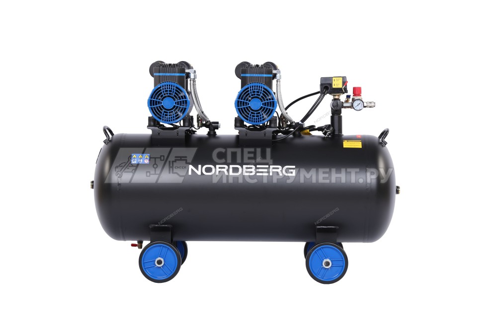 Компрессор безмасляный 220 В, ресивер 125 л, 500 л/мин