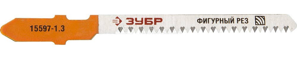 Полотна ЗУБР "ЭКСПЕРТ", U101AO, для эл/лобзика, Cr-V, по дереву, фигурный рез, US-хвостовик, шаг 1,3мм, 50мм, 3шт