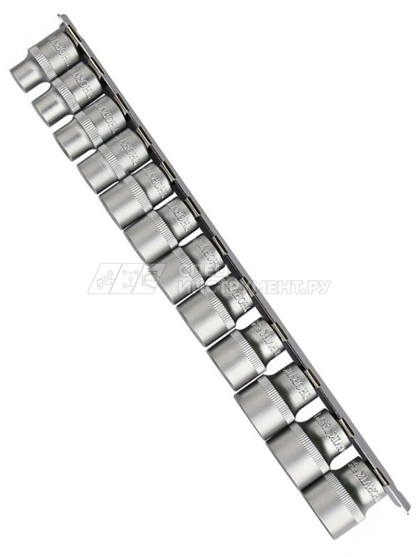 S12S1112SM Набор головок торцевых 3/8"DR на держателе, 8-19 мм, 12 предметов