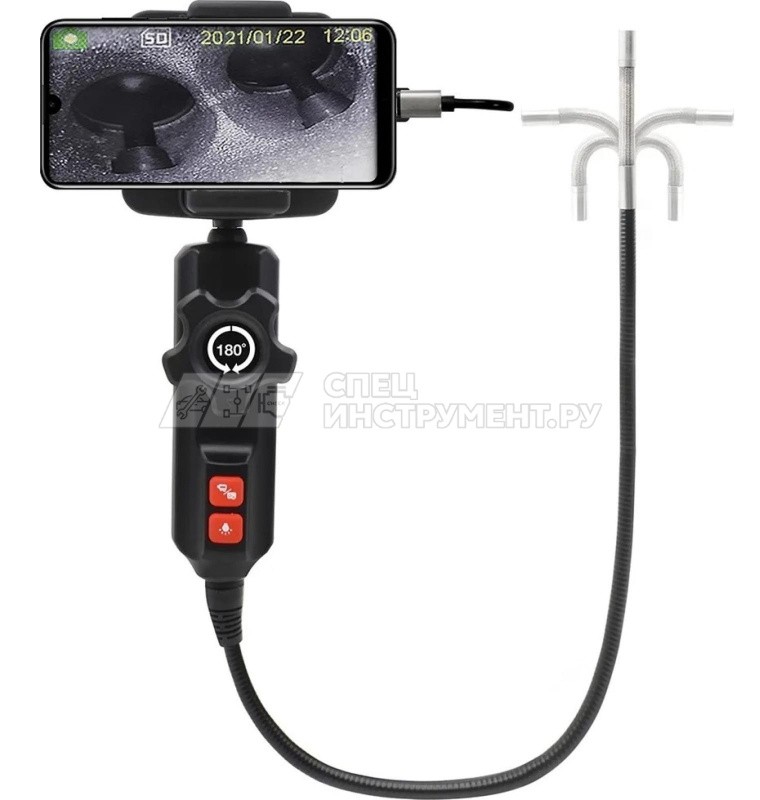 Видеоэндоскоп управляемый USB, 1Мп, 1280x720, 0.8м, 6мм, 360° iCartool IC-V201
