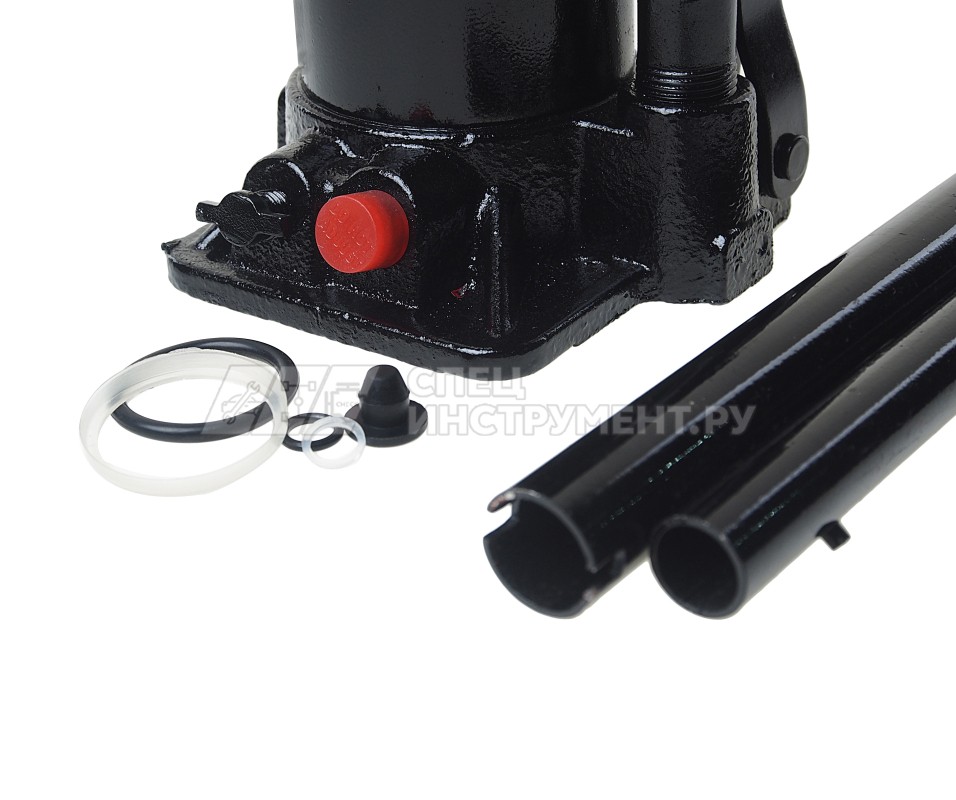 Домкрат гидравлический ER-80062S бутылочный с клапаном 6т, ремкомплект (выс. подъема 215-415мм) в кейсе ЭВРИКА