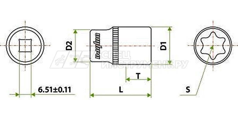 Головка торцевая 3/8"DR внешний TORX® Е10