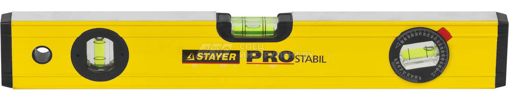 Уровень STAYER "PROFI" PROSTABIL профессион коробчатый, усилен, 2 фрезер поверхн, 3 ампулы (1 поворотная), ручки, 40 см