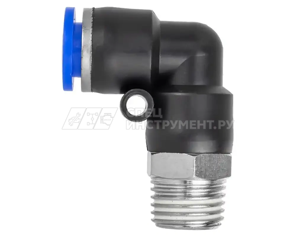 Фитинг угловой для пластиковых трубок 10мм с наружной резьбой 1/4"