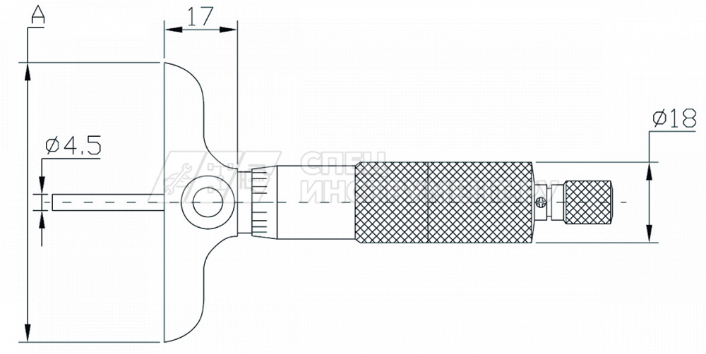 Глубиномер микрометрический 0,01 мм, 0—150 мм, база 101,5 мм
