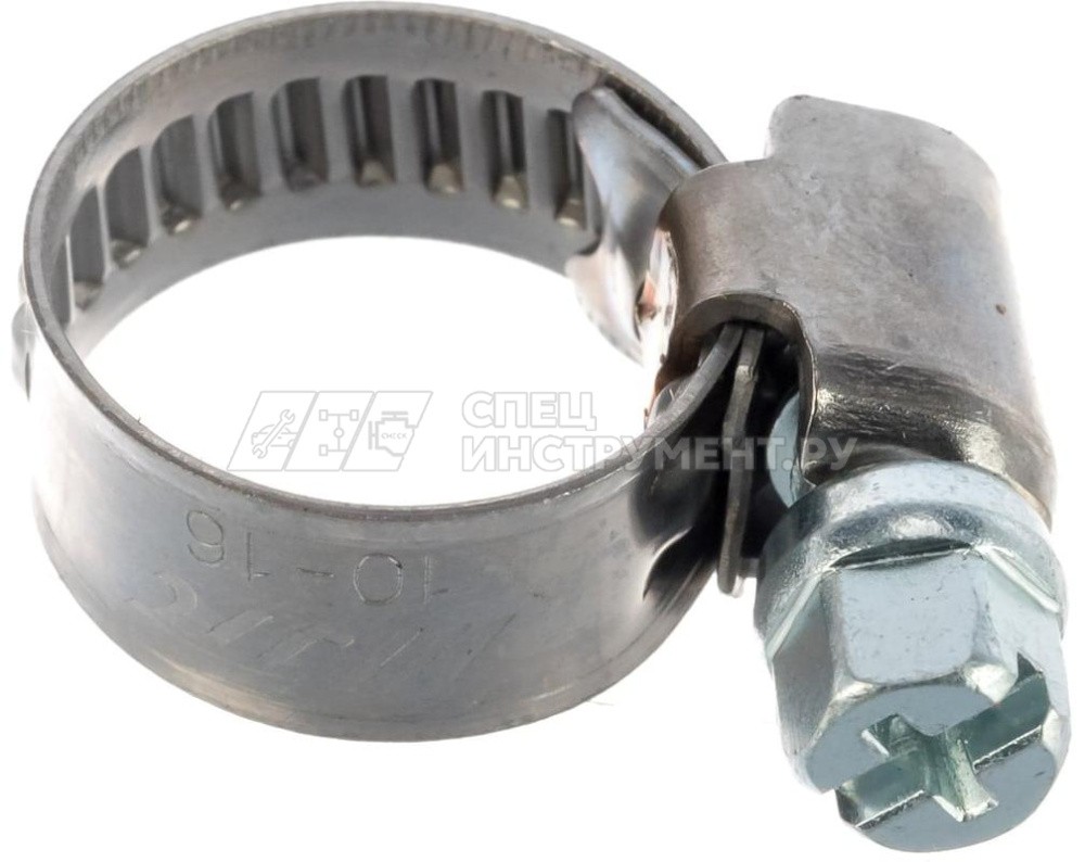 Хомут червячный 10-16мм (нержавеющая сталь)