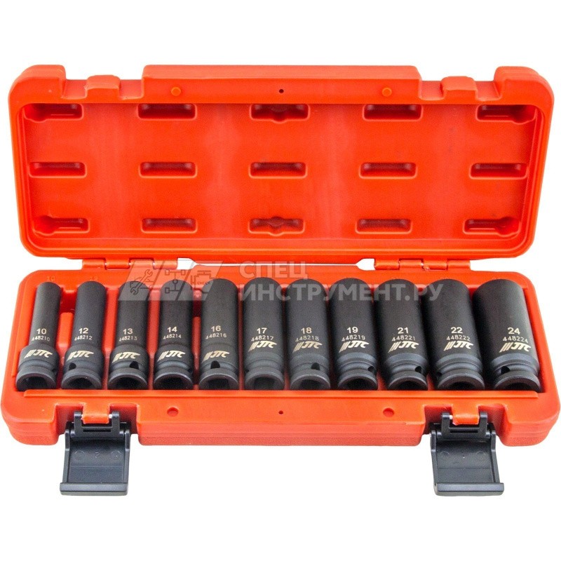 Набор головок торцевых глубоких ударных 6-гранных 1/2" 10-24мм 11пр.
