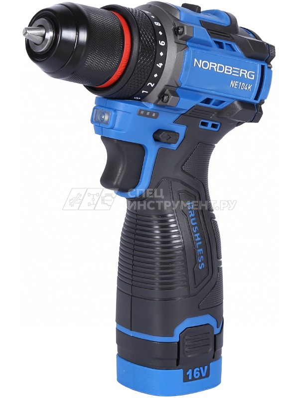 Шуруповерт аккумуляторный макс.диам. сверла 10 мм, 16 В, 60 Нм с 2 аккумуляторами и зарядным уст-вом