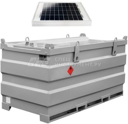 Минизаправка для дизельного топлива 2000л., mobiSTEEL, сталь, на солнечных батареях 10Вт, фильтр