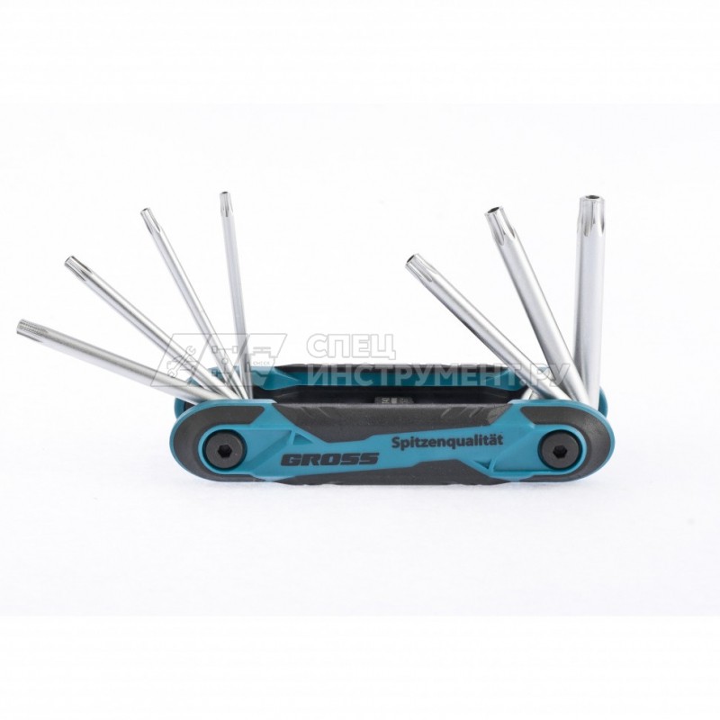 Набор ключей имбусовых Tamper-Torx, TT10-TT40,CrV, складные, 7 шт,