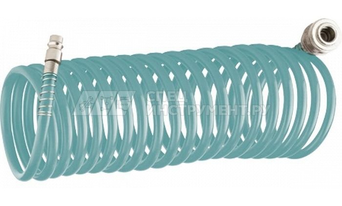 Полиуретановый спиральный шланг профессиональный BASF, 10 м, с быстросъемными соединениями