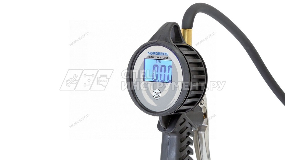 Пистолет профессиональный для подкачки колес, цифровой, обрезиненный, для грузовых авто