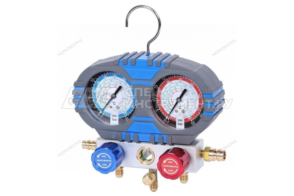 Коллектор манометрический со шлангами и муфтами в кейсе