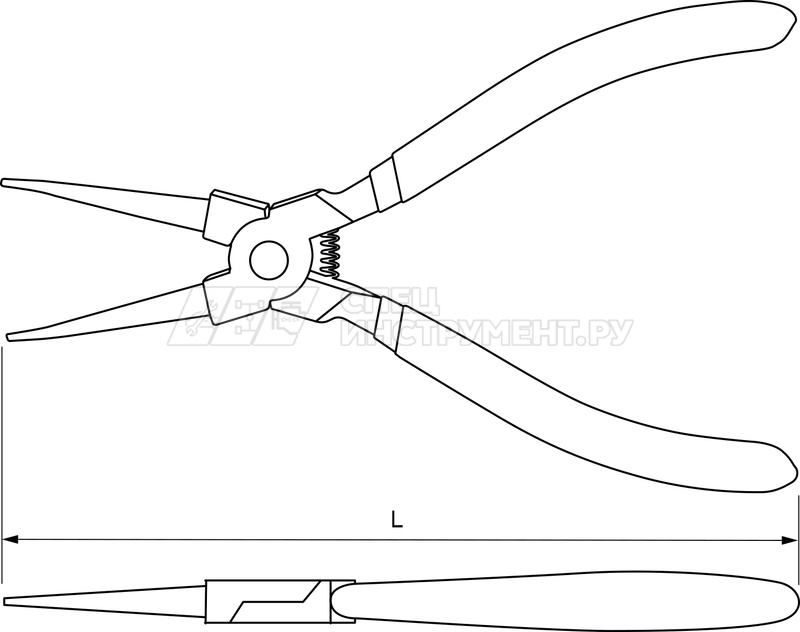 Щипцы для стопорных колец «прямой сжим» 180 мм