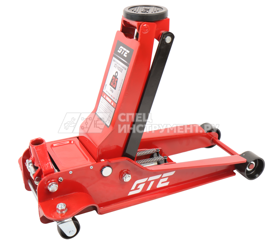 Домкрат подкатной гидравлический двухпоршневой 3,5т (h min-95мм, h max-552мм) GTE /1
