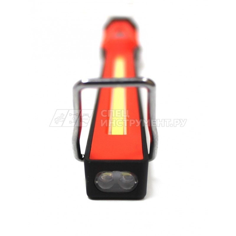 Лампа переносная светодиодная аккумуляторная с магнитом + крючок (поворотная на 360гр. + 180гр. боковой свет 3W СОВ, торцевой свет 1W LED, 3.7V, 2000m
