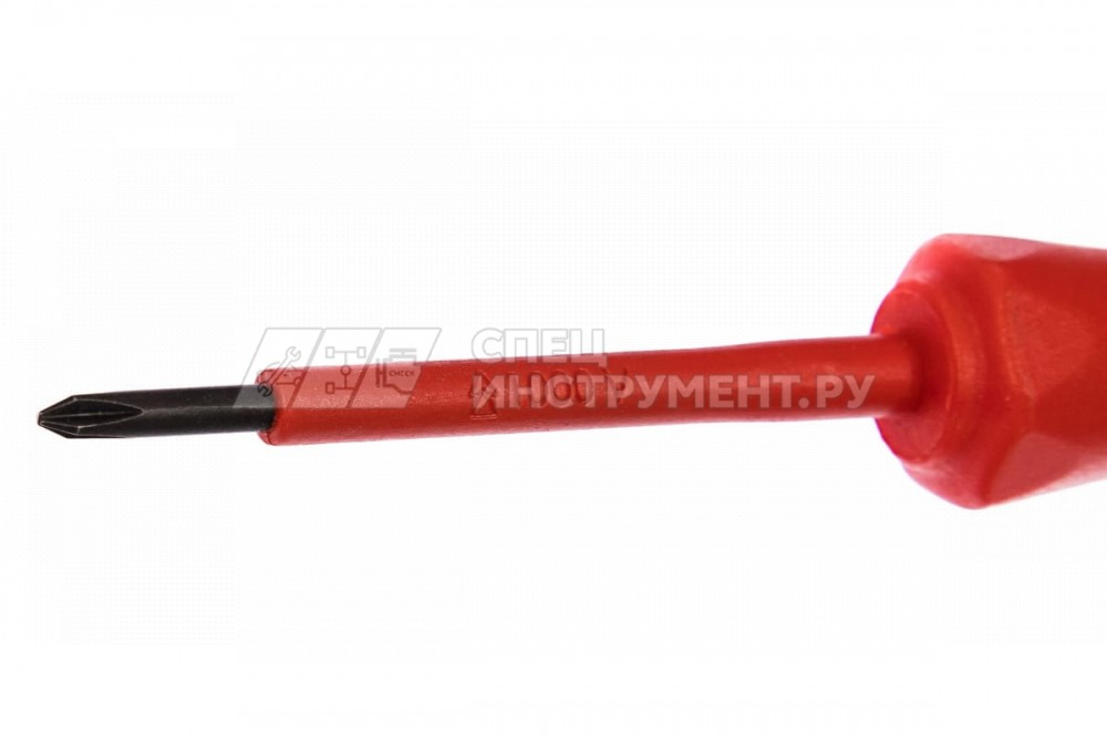 Отвертка крестовая PH0 VDE 1000V, длина лезвия 60 мм, L-162 мм, диэлектрическая, 2-компонентная рукоятка