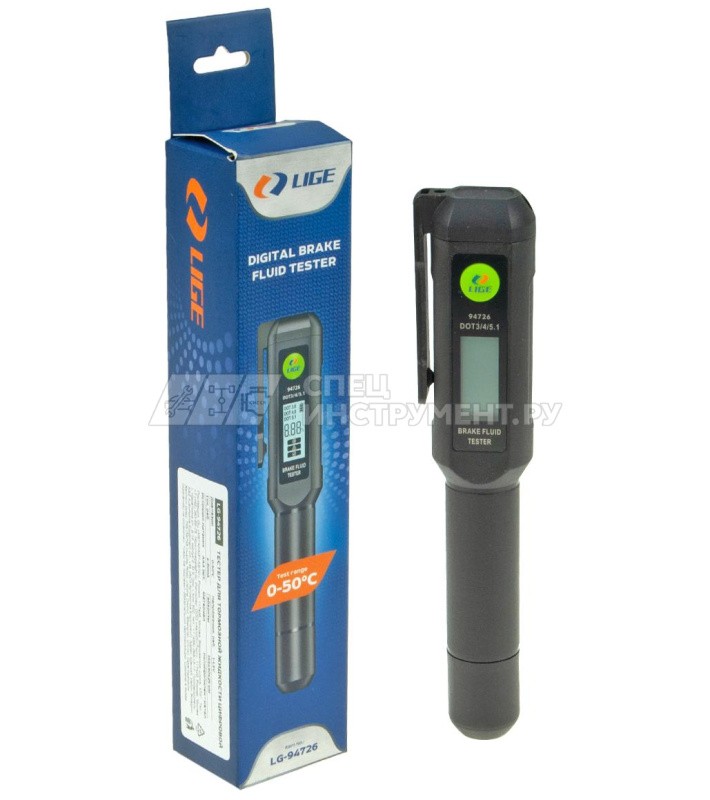 Тестер для тормозной жидкости цифровой (DOT3/DOT4/DOT5.1) (4-30mA, 1-1.5V, 1хААА) LG-94726 LIGE