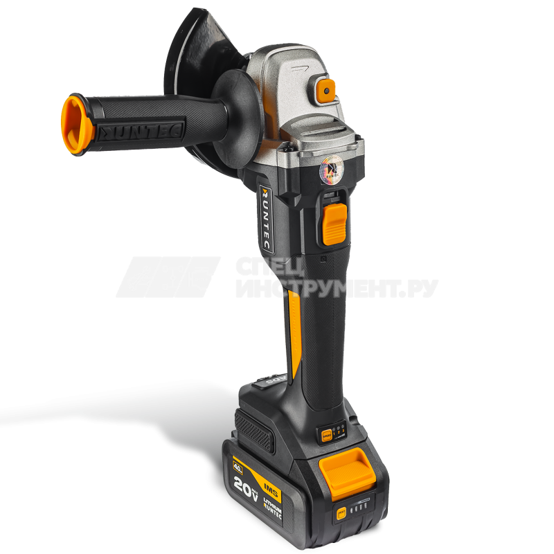 Шлифмашина угловая аккумуляторная RUNTEC PRO 125 мм, 20В, 2*4Ач, 900Вт