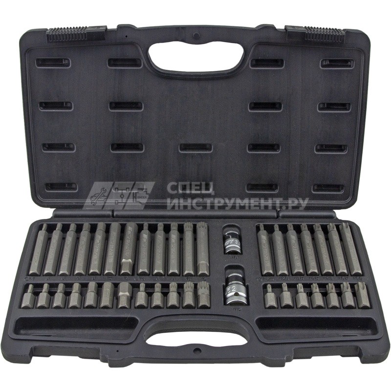 Набор бит TORX, HEX, SPLINE с адаптерами 3/8" & 1/2" (в кейсе) 40пр.