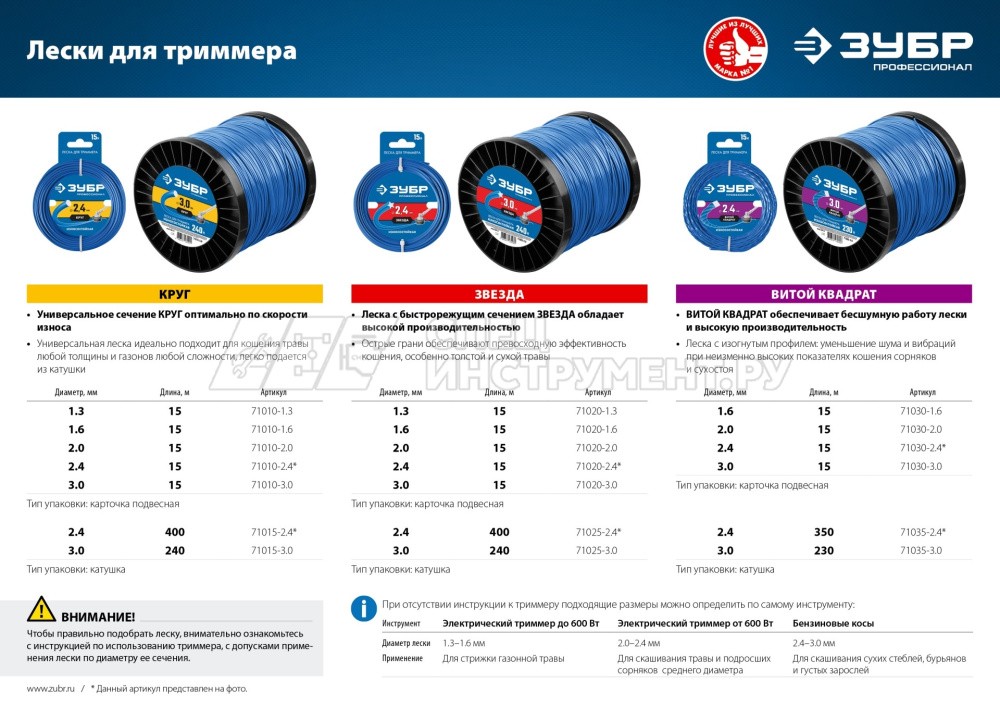 Леска для триммера ЗВЕЗДА 3.0 мм  240 м ЗУБР Профессионал