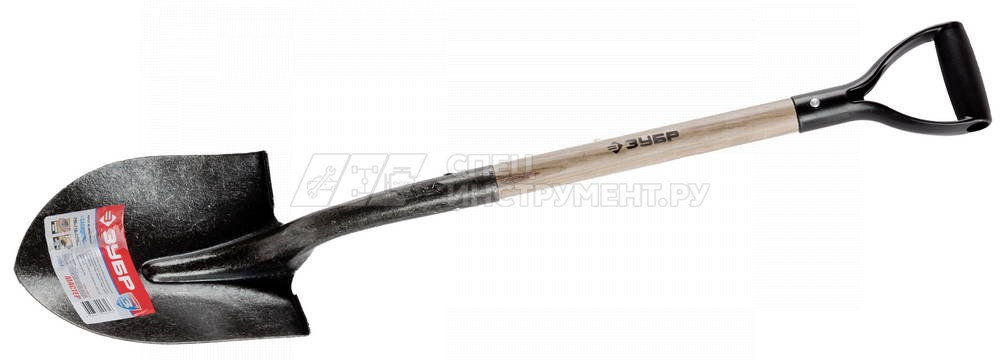 Лопата ЗУБР "МАСТЕР" ЗАВИДОВО автомобильная, деревянный черенок из дуба, пластиковая рукоятка, 290х210x1000мм