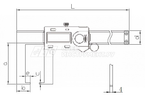 Штангенциркуль цифровой для измерения наружных канавок ABS 0,01 мм, 0-150 мм