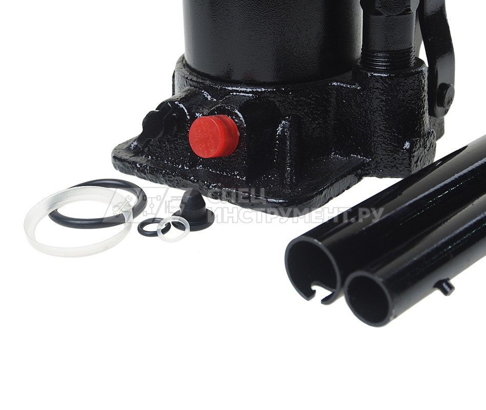 Домкрат гидравлический ER-80051S бутылочный с клапаном 5т, ремкомплект (выс. подъема 215-400мм) в кейсе ЭВРИКА