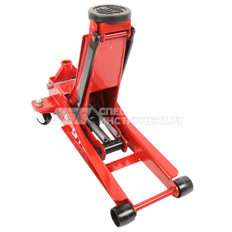 Домкрат подкатной гидравлический двухпоршневой низкопрофильный 3т (h min-75мм. h max-505мм) GTE /1