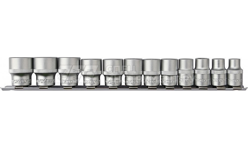 S12S1112SM Набор головок торцевых 3/8"DR на держателе, 8-19 мм, 12 предметов