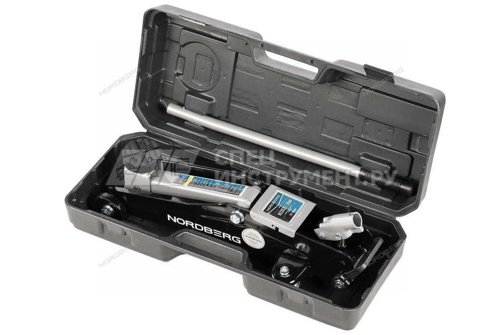 NORDBERG ДОМКРАТ N3202EC подкатной для автолюбителя 2т в кейсе, Н=135-385мм (в кейсе)