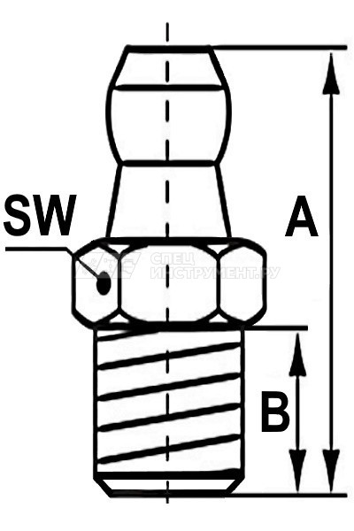 Пресс-масленка удиненная H1, gerade, 1/4'' WHIT-VZ-SK-SW 7 длина 26 mm