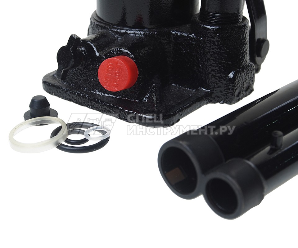 Домкрат гидравлический ER-80021 бутылочный с клапаном 2т, ремкомплект (выс. подъема 180-345мм) ЭВРИКА